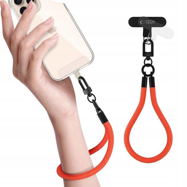 TECH-PROTECT C3S ROPE WRIST STRAP NEON ORANGE/BLACK zdjęcie 5