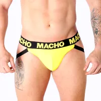 macho mx25a jockstrap lycra żołty l - sportowa bielizna męska