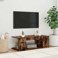 Szafka pod TV z oświetleniem LED, przydymiony dąb, 90x39x30 cm