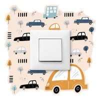 Naklejka Dziecięca Pod Kontakt Auta Samochody Styl Skandynawski 20cm x 20cm