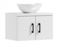 Szafka łazienkowa wisząca MARKUS 50 biała z umywalką Eliza biała (W2)