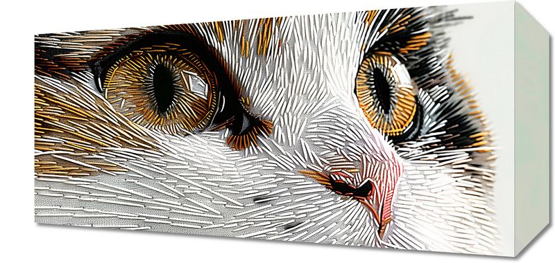 Obraz 40x20cm Nitkowany Kot zdjęcie 1