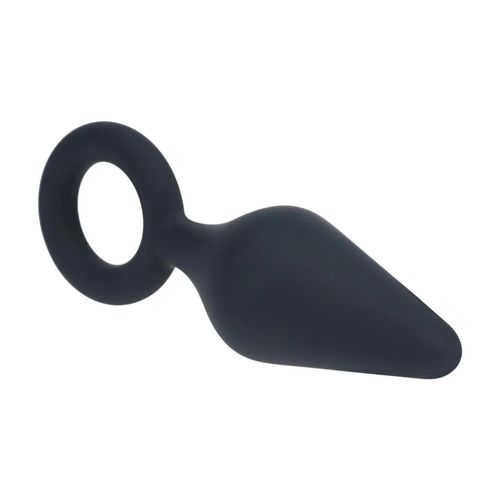 Silicone Anal Plug With Loop - S - Black na Arena.pl