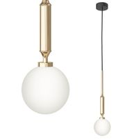 Wisząca lampa 1-płomienna Ero I biały zwis kula nad blat
