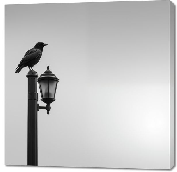 Obraz 100x100cm Samotny Postój Kruka zdjęcie 1