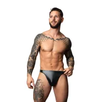 male power liquid onyx 2.0 thong l/xl czarny połyskowy