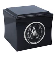 Urna kremacyjna na prochy z aniołem Czarna