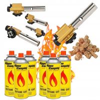 Palnik Gazowy Na Kartusze Złoty + 6 Gaz Kartusz + 10 szt Ekopodpałka