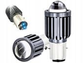 ŻARÓWKA LED BA20D S2 LEDOWA SOCZEWKA H6 +700% 35/35W MOTOCYKL SKUTER QUAD
