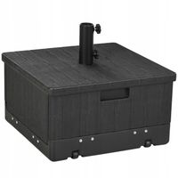 Outsunny Stojak na parasol 3w1 z kółkami i doniczką, czarny