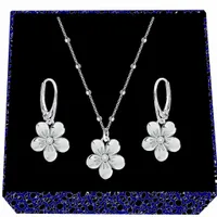 Niezapominajka kwiatek srebrny komplet biżuterii kulkowy srebro 925