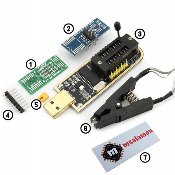 Programator CH341A EEPROM Flash BIOS IMMO adaptery + klips i OPROGRAMOWANIE zdjęcie 13