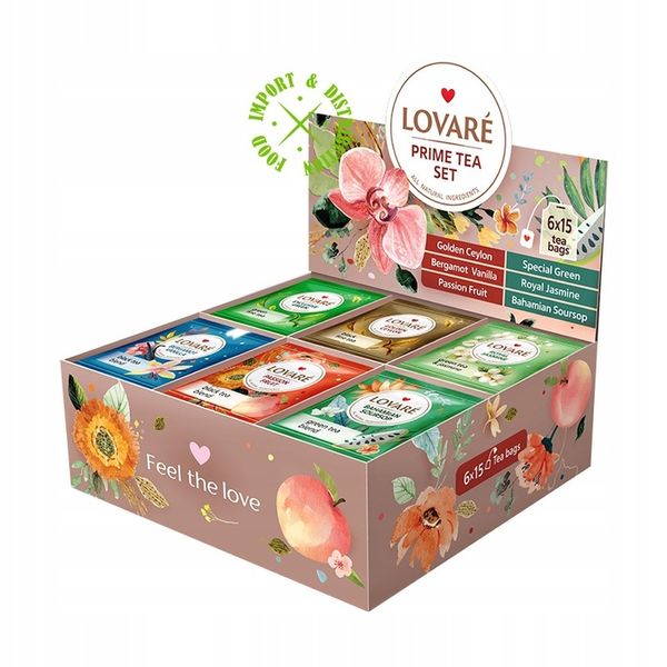 Zestaw zielonych Herbat Lovare PRIME Tea idealny prezent 6 smaków 90 tor. zdjęcie 2