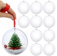 Kula AKRYLOWA 8cm 10szt Bombka PRZEZROCZYSTA do Dekoracji Plastikowa Ozdoba