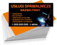 Wizytówki reklamowe 100 szt różne wzory USLUGI SPAWALNICZE KONSTRUKCJE