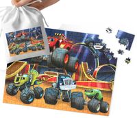 PUZZLE - Blaze i Mega maszyny WZORY Z BAJEK I GIER 96EL + WORECZEK