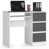 Biurko komputerowe, szuflady, prawe, ASTOR, 90x50x77, biel | TYLETEGOTU