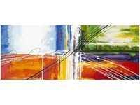 100X40CM TĘCZOWA ABSTRAKCJA OBRAZ DREWNO