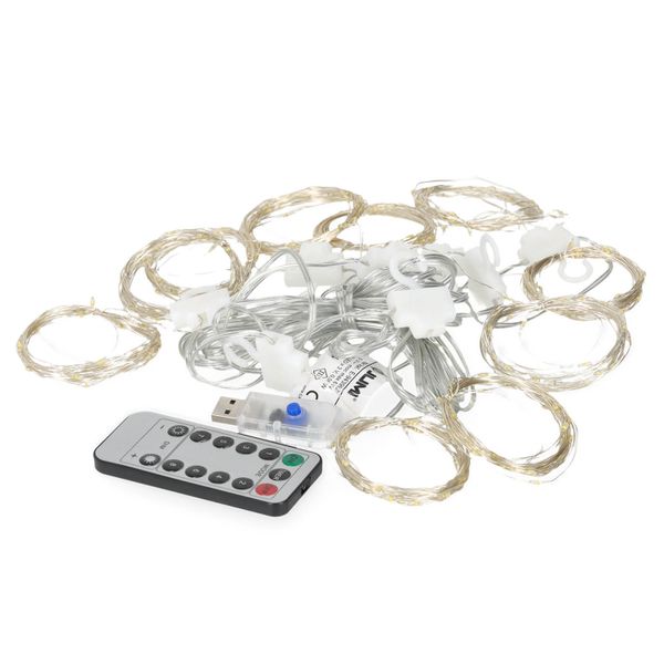 Kurtyna 300 LED 3x3m 8 funkcji z pilotem gniazdko SMART +przedłużacz zdjęcie 8