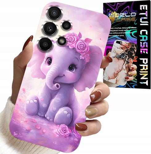 ETUI DO SAMSUNG GALAXY A32 4G - SŁODKI SŁONIK NA RÓŻOWYM TLE CASE +FOLIA na Arena.pl