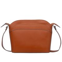 VERA PELLE torebka damska skórzana listonoszka z paskiem V575 camel