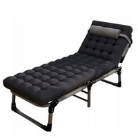 Składane łóżko turystyczne BIZNESOWE, polowe, kanadyjka PREMIUM kolor czarn