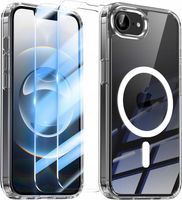 Etui do MagSafe WZMACNIANE 360° CLEAR CASE + 2x SZKŁO do IPHONE 16e