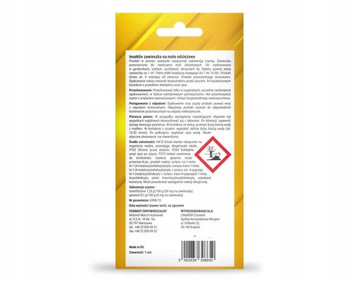 LAWENDOWA ZAWIESZKA ŚRODEK NA MOLE UBRANIOWE ODZIEŻOWE NO PEST (5 SZT) na Arena.pl