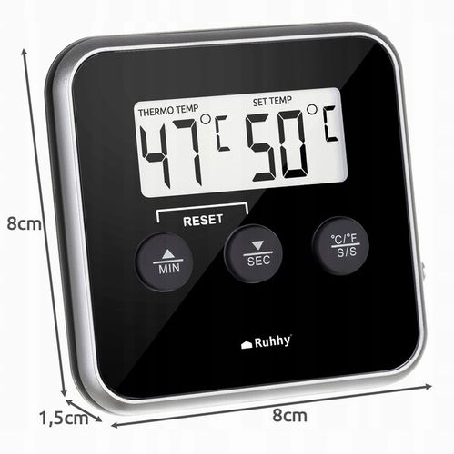 TERMOMETR KUCHENNY DO PIEKARNIKA LODÓWKI SONDA LCD na Arena.pl