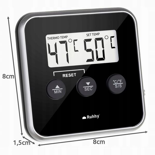 TERMOMETR KUCHENNY DO PIEKARNIKA LODÓWKI SONDA LCD zdjęcie 3