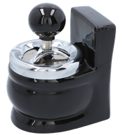 Popielniczka WC Czarna Popiołka w Kształcie Kibelka Zamykana