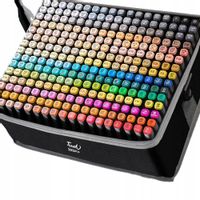 MARKERY ALKOHOLOWE ZESTAW 262 SZTUK FLAMASTRY PRO + ETUI ART PISAKI MAZAKI