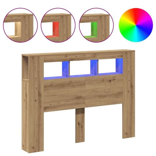 Wezgłowie łóżka z LED, dąb artisan, 140x18,5x103,5 cm na Arena.pl