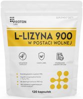 Proton Labs L-LIZYNA 900mg CZYSTA Lizyna 99% 120 kaps ODPORNOŚĆ OPRYSZCZKA