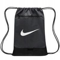 Worek Nike Brasilia 9,5 Czarny Duże Logo Mocne Dno Zapinana Kieszonka