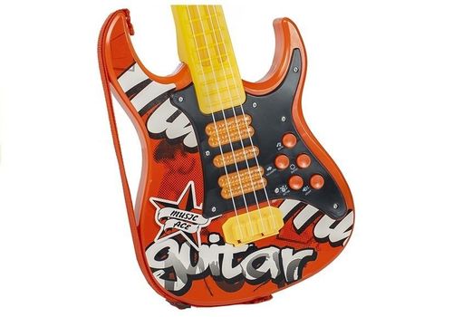 CZERWONA GITARA ELEKTRYCZNA MIKROFON STRUNY na Arena.pl