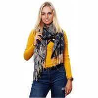 Bawełniany duży szalik damski ciepły szal frędzle D12ax57_9