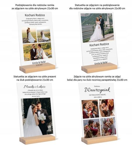 Podziękowanie ślub wesele ramka zdjęcie szkło A4 na Arena.pl