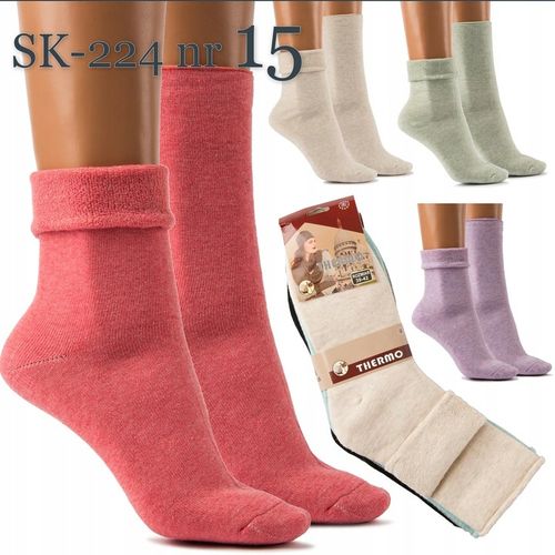Skarpety damskie BAWEŁNIANE BEZUCISKOWE TERMICZNE CIEPŁE 39-42 na Arena.pl