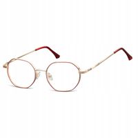 Okulary sześcioboczne KOREKCYJNE Oprawki zerówki Optyczne SUNOPTIC Złote