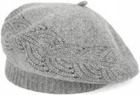 Elegancki beret damski Flossy Tones - ciepły i miły w dotyku Szary