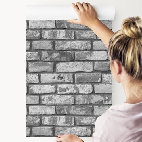 Tapeta Ścienna Szare Postarzane CEGŁY Mur Efekt 3D na Arena.pl