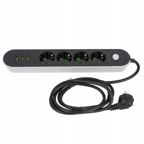 PRZEDŁUŻACZ listwa 2m 4 gniazda + 3x USB na Arena.pl