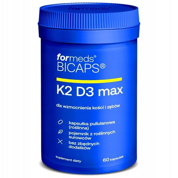 ForMeds BICAPS WITAMINA K2 D3 MAX Mocne Kości Zęby Sprawne Mięśnie 60 kaps. zdjęcie 1