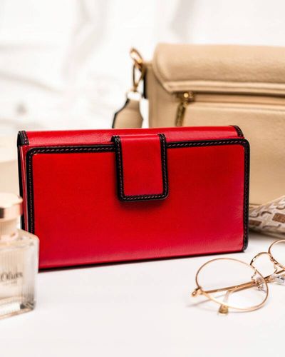 pojemny, skórzany portfel damski na zatrzask i suwak - peterson na Arena.pl