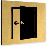Tabliczka WYJŚCIE Tablica nierdzewna PIKTOGRAM ALUMINIUM ZŁOTA