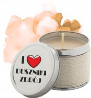 Pamiątkowe świeczki zapachowe NADRUK z nazwą miasta I LOVE DUSZNIKI ZDRÓJ