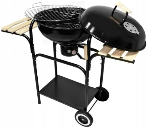 Grill WĘGLOWY na brykiet Ogrodowy zamykany POKRYWA POPIELNIK Gruba na Arena.pl