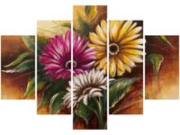 105CM 150CM OBRAZ 5 ELEM BUKIET KWIATÓW DRUK