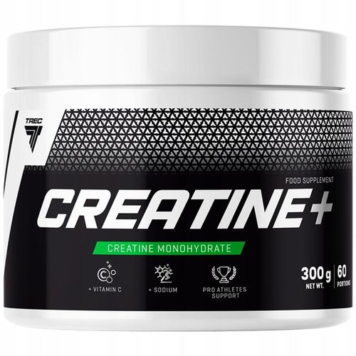 MOCNA KREATYNA MONOHYDRAT NA MIĘŚNIE RZEŹBĘ Trec Creatine+ 100% 300g WIT. C na Arena.pl